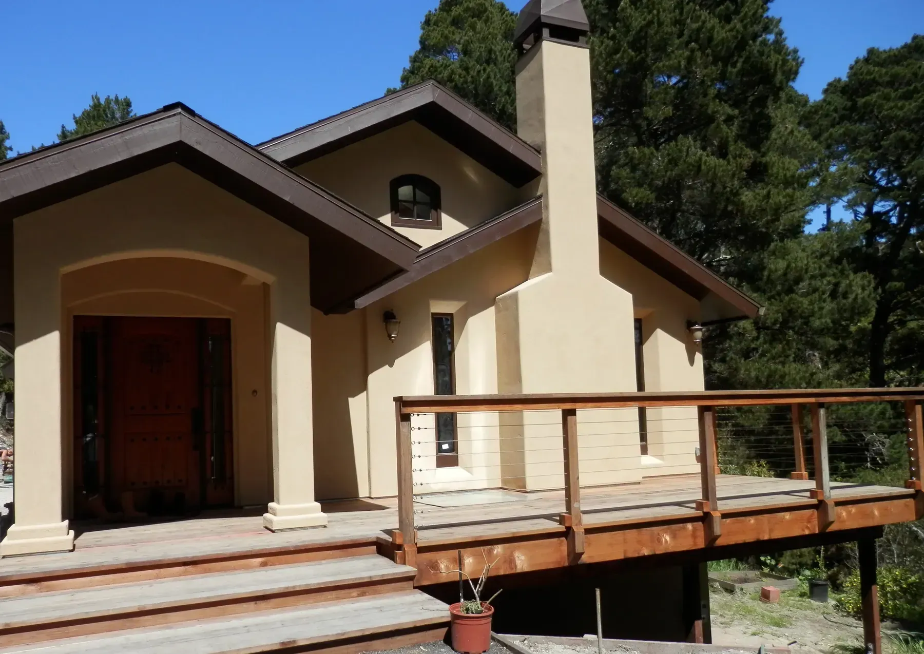 Side entry after restoration with new decking and finishes