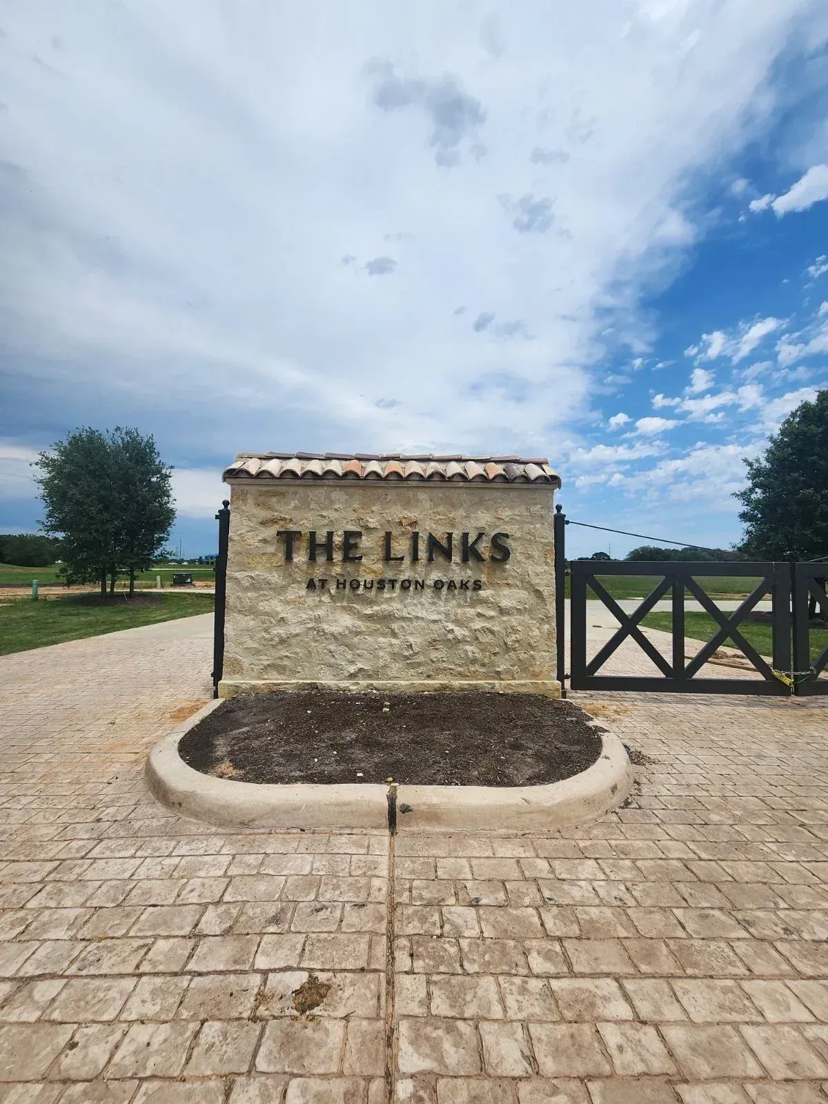 Finished community entrance after development