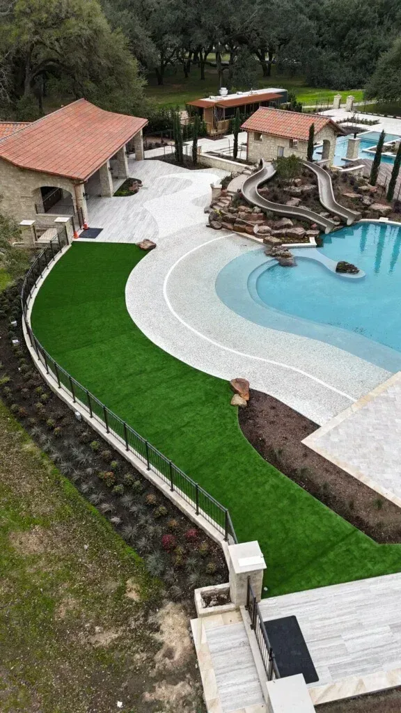 Detail of a private club resort pool deck
